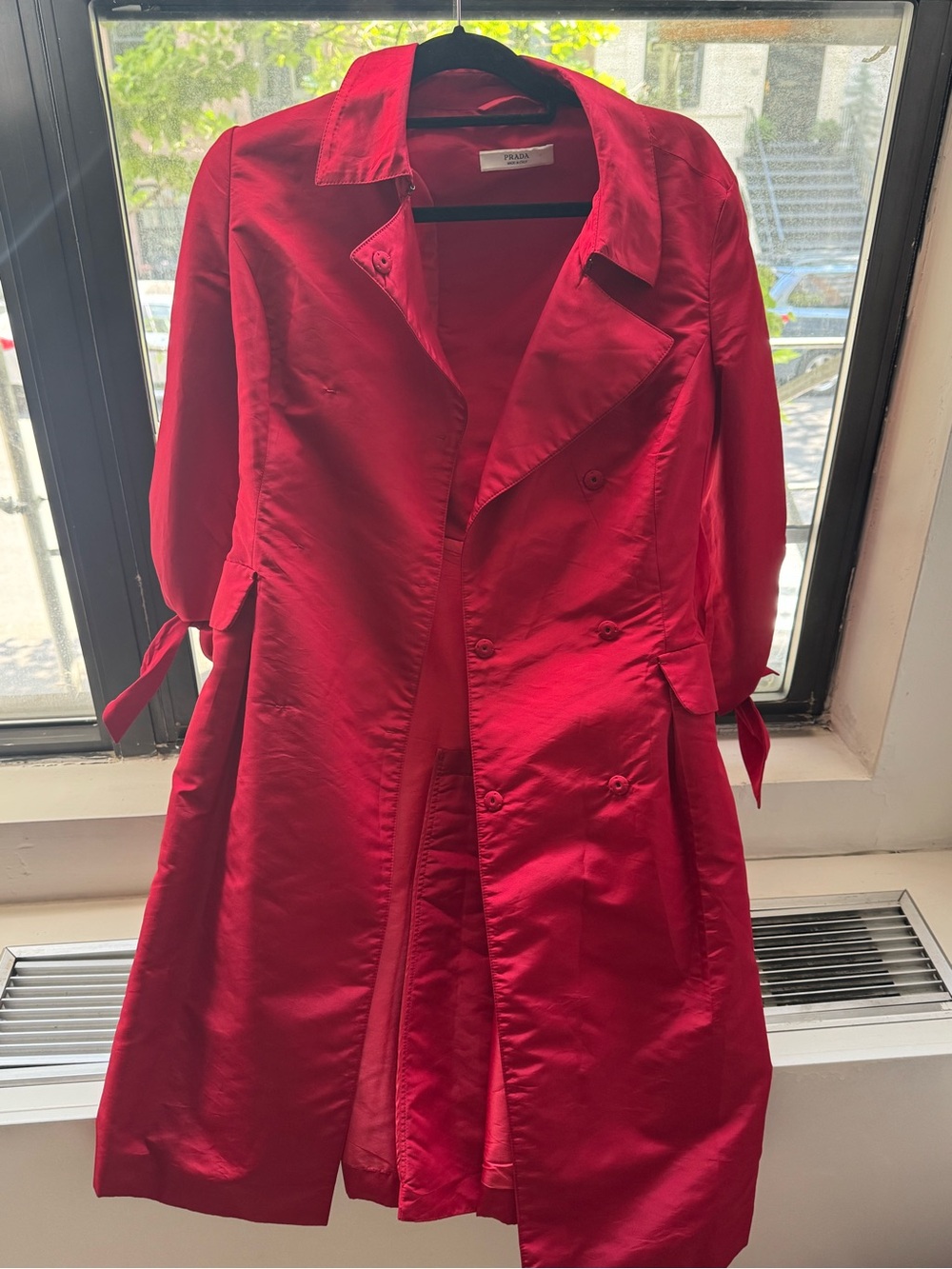 Vintage Prada Red Trench Coat 2000’s